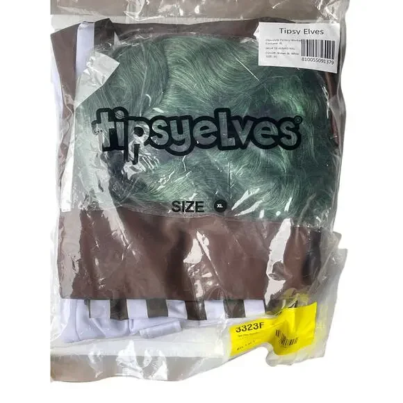 New Mens XL Candy Chocolate Factory Worker Costume - Picture 2 of 3